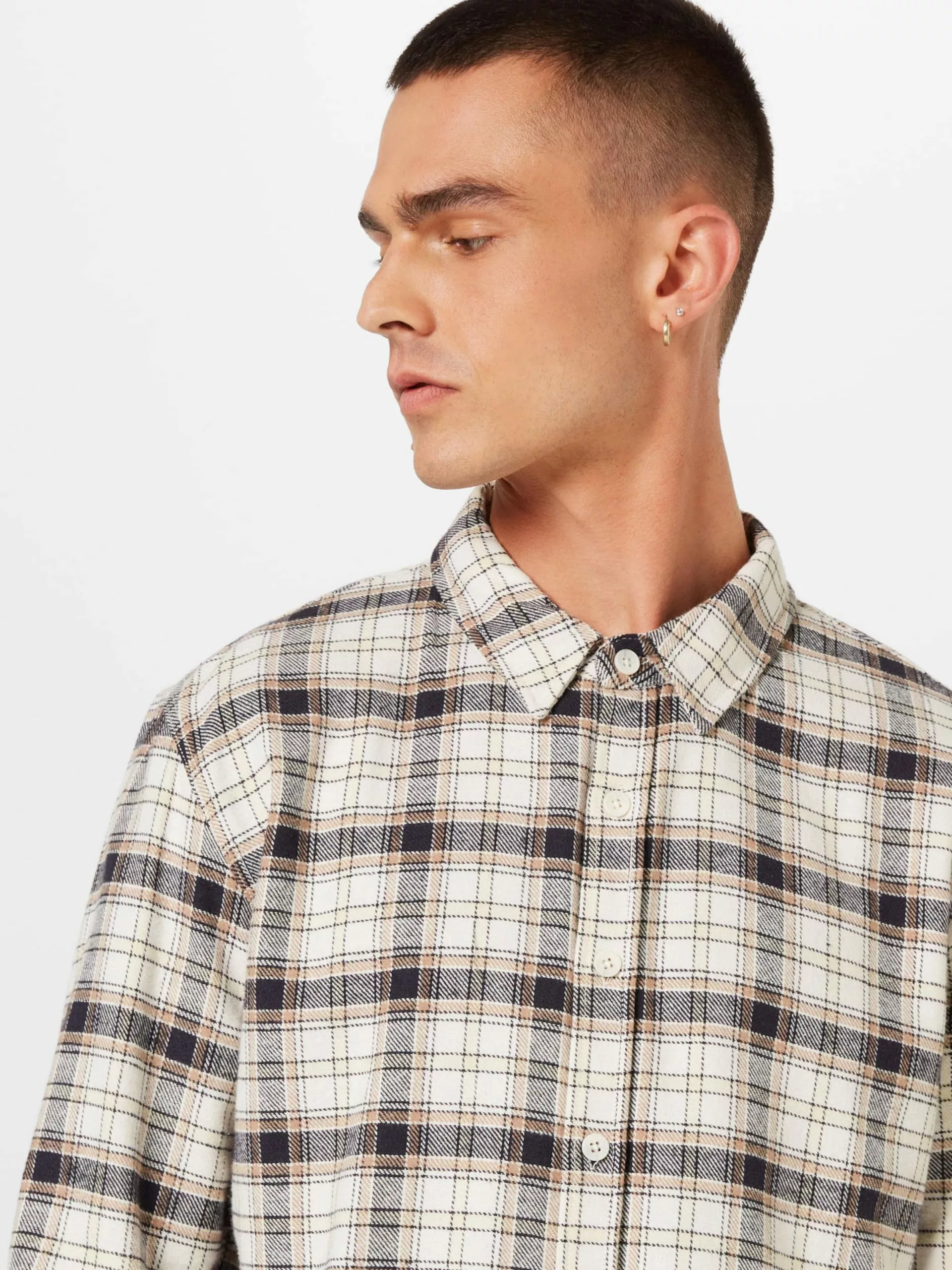 Karohemden Regular Fit Hemd Ian Männer Camel / Ecru 2 Karohemden Regular Fit Hemd Ian Männer Camel / Ecru – Bild 2