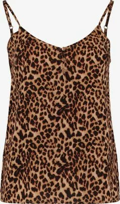 Hailys Spaghetti Tops Top Sandy Frauen Hellbraun / Dunkelbraun