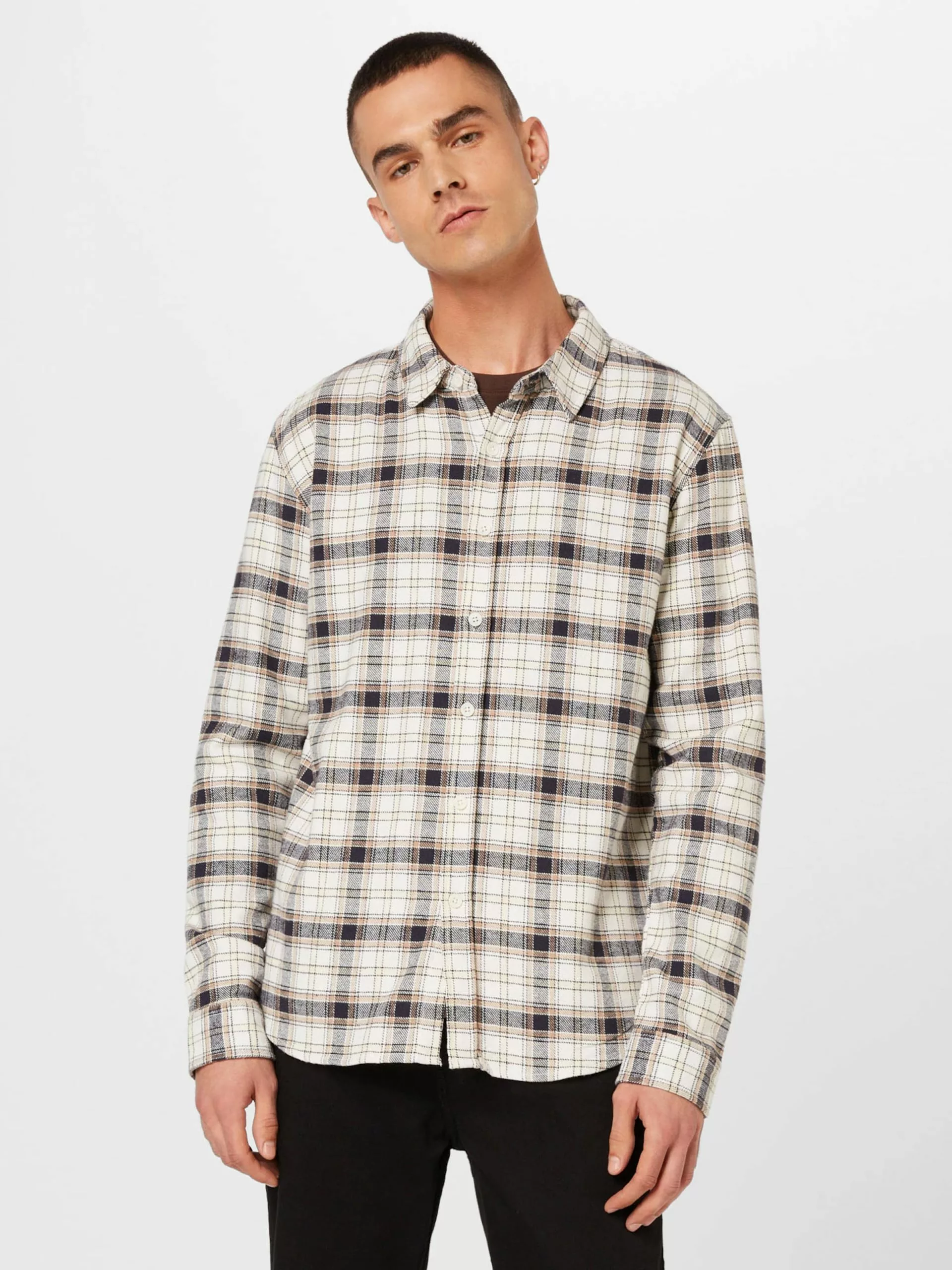 Karohemden Regular Fit Hemd Ian Männer Camel / Ecru 3 Karohemden Regular Fit Hemd Ian Männer Camel / Ecru – Bild 3