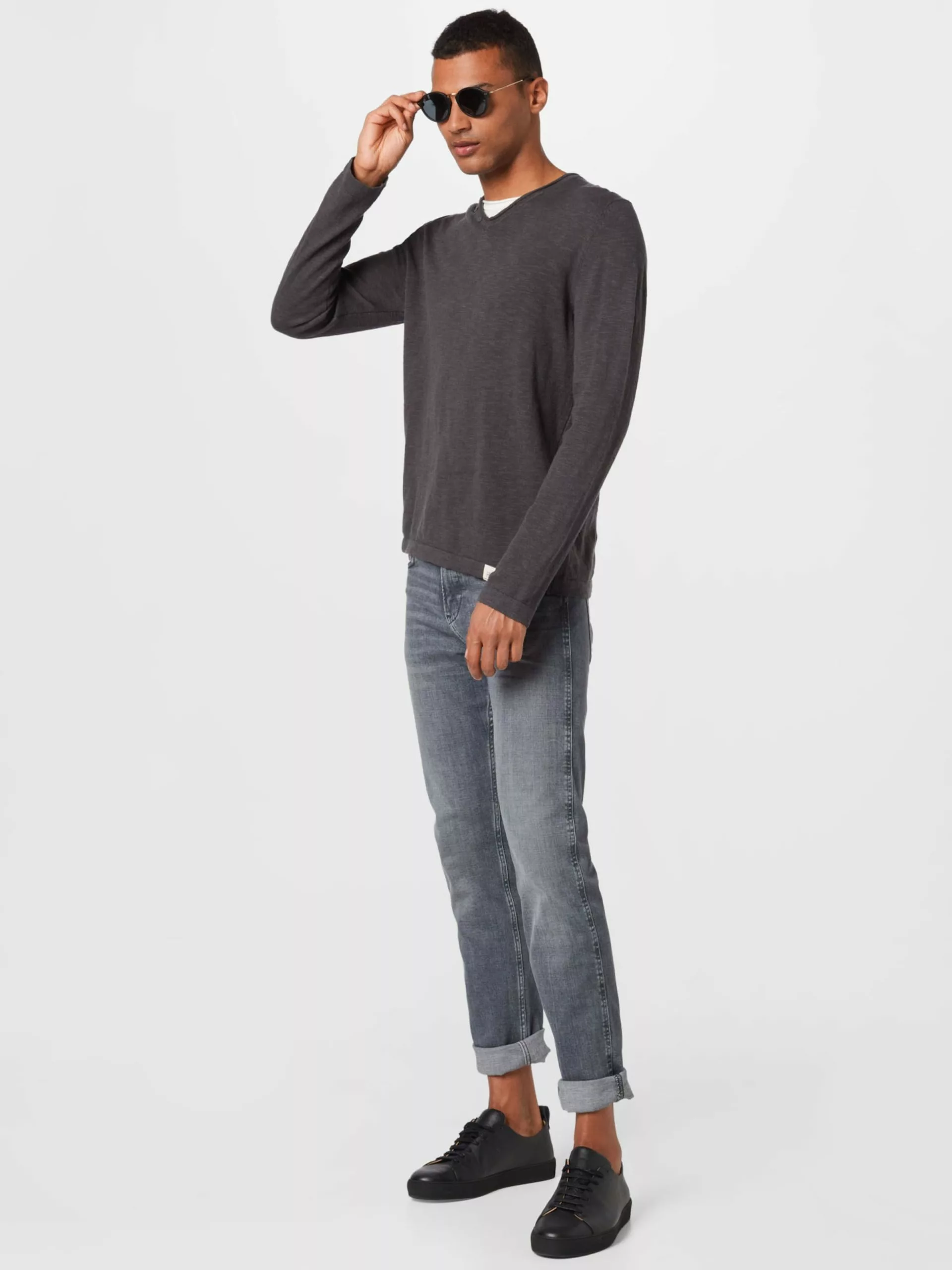 V-Neck-Pullover Pullover Matthew Männer Graphit 5 V-Neck-Pullover Pullover Matthew Männer Graphit – Bild 5