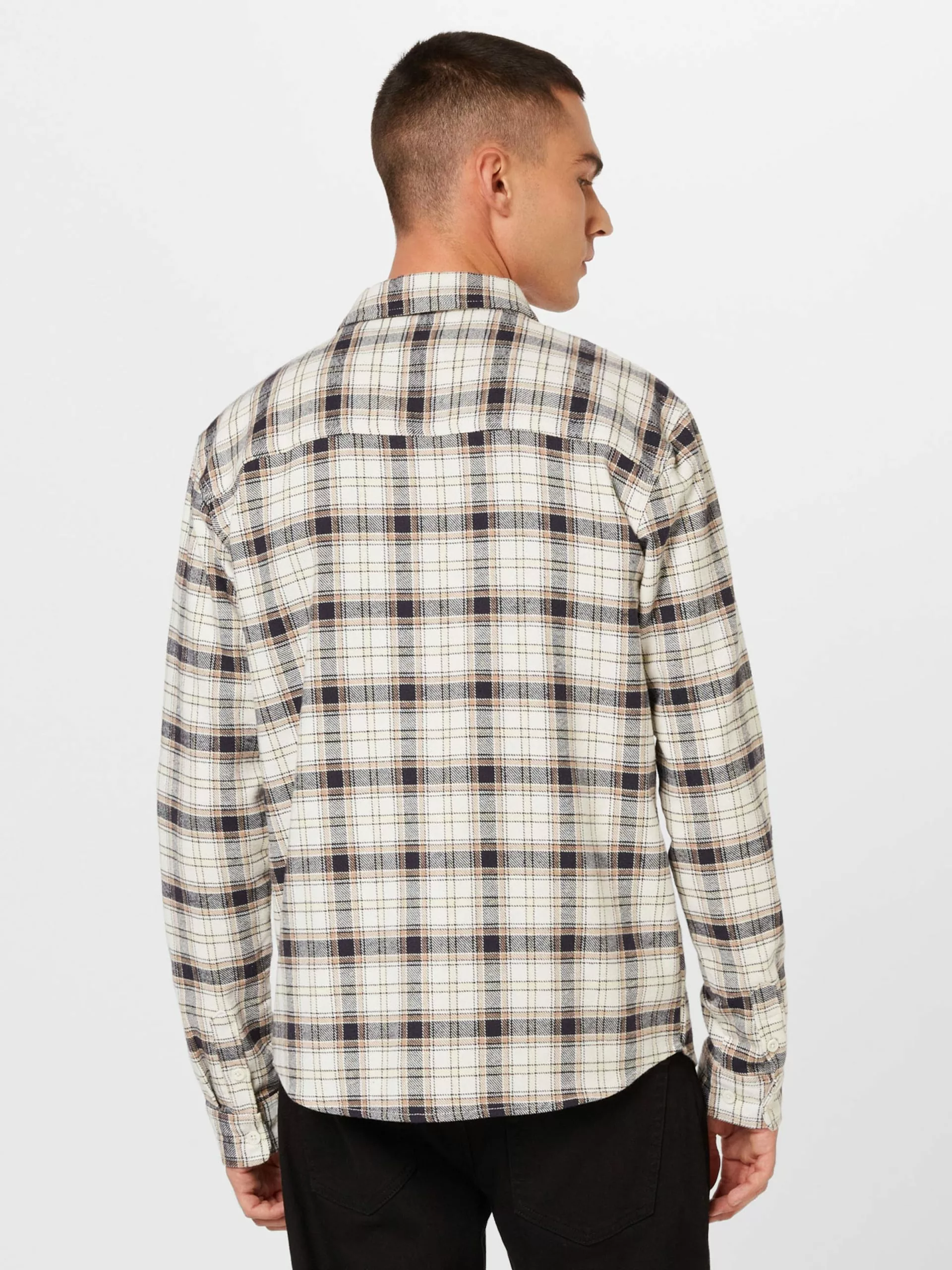 Karohemden Regular Fit Hemd Ian Männer Camel / Ecru 4 Karohemden Regular Fit Hemd Ian Männer Camel / Ecru – Bild 4