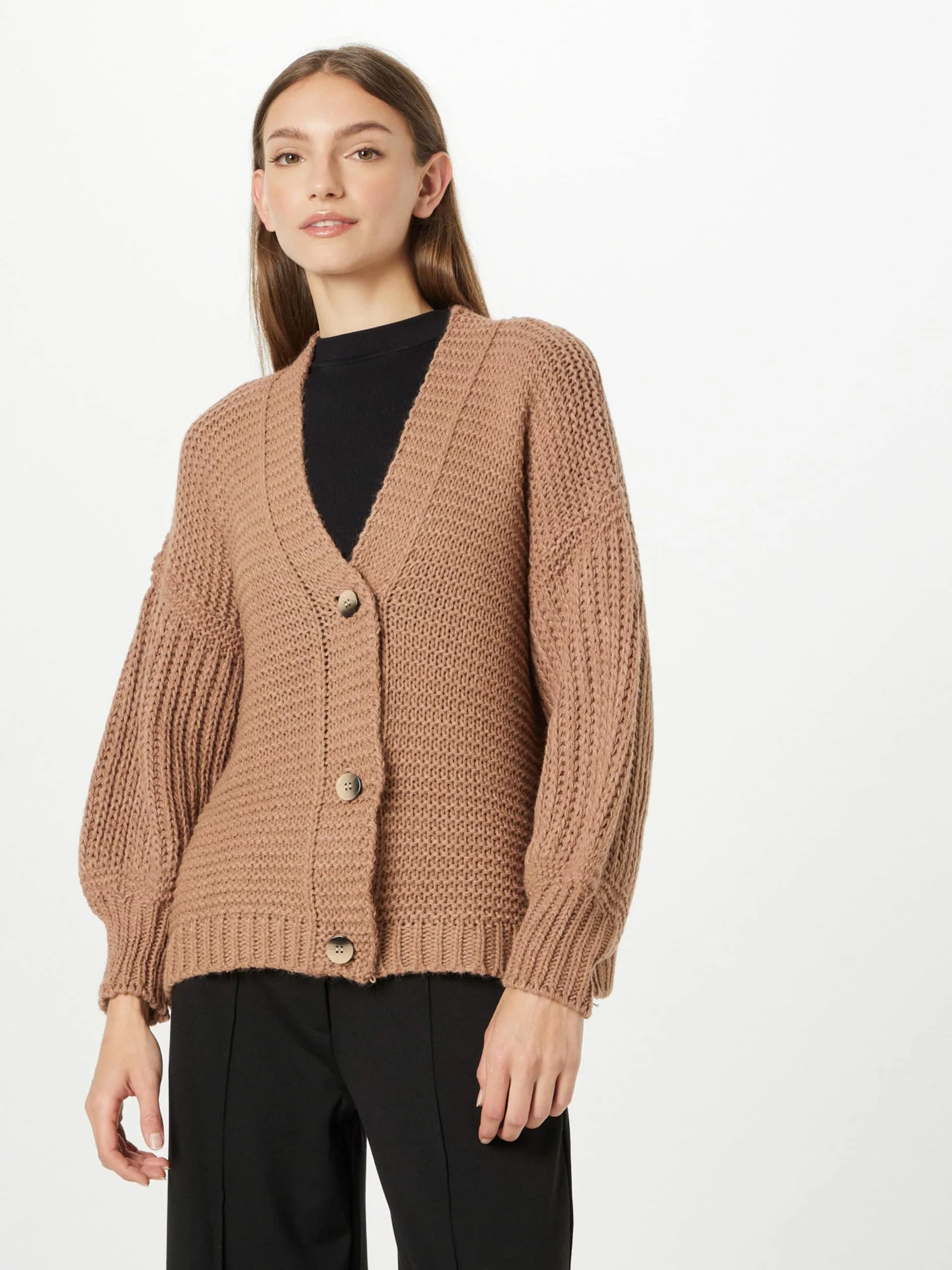 Hailys Strickjacken Strickjacke Eka Frauen Hellbraun 3 Hailys Strickjacken Strickjacke Eka Frauen Hellbraun – Bild 3