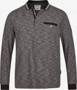 Langarmshirts Shirt Männer Schwarzmeliert