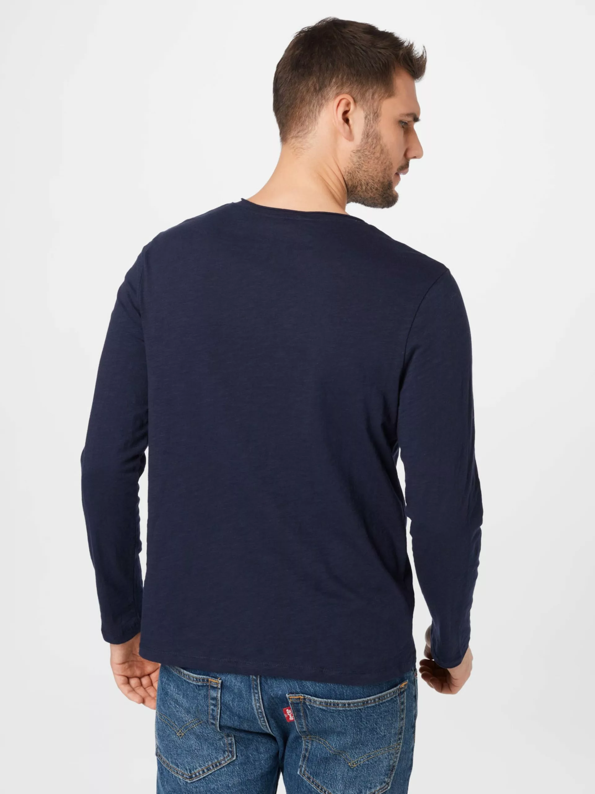 Langarmshirts Shirt Ben Männer Nachtblau 4 Langarmshirts Shirt Ben Männer Nachtblau – Bild 4